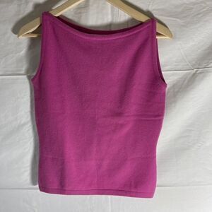 Shirin Guild Pink Irish Cashmere Vintage Sleeveless Sweater Sz S
